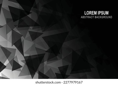 Abstract black triangles polygonal banner background. Vector illustration.