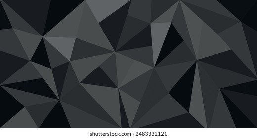 Abstract black triangular 3d shapes background