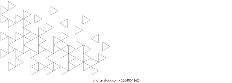 Abstract black triangular background on the white
