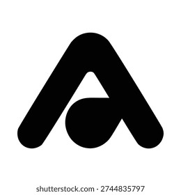 Abstract Black Triangular Logo Design with Circular Element