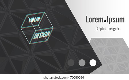 Abstract black triangullar geometric template background template for business card and multi purpose design