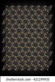 Abstract  black tulips on black background in oriental style