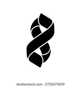 Ilustração abstrata do vetor da fita torcida preta, elemento gráfico moderno para o projeto do logotipo, o branding, e os conceitos da ciência