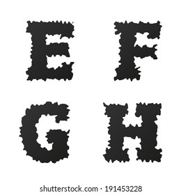 Abstract black vector alphabet letters
