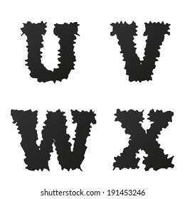 Abstract black vector alphabet letters