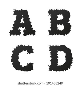 Abstract black vector alphabet letters