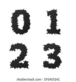 Abstract black vector alphabet numbers