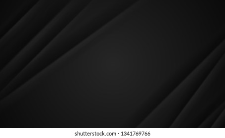 Abstract black vector background or dark texture with lines for product showcase. Digital modern template or minimal 3d grey pattern