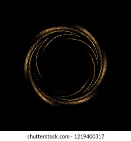 
Abstract black vector background, golden wavy circle image