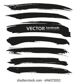 Abstract black vector brush strokes isolated on a white background