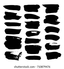 Abstract black vector brush strokes isolated on a white background