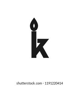 Abstract black vector, candles and letters