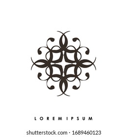 abstract black vector logo ornament motif