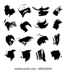 Abstract black vector textured strokes by brush and ink