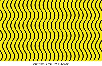 abstract black vertical line wave pattern on yellow can be used background.