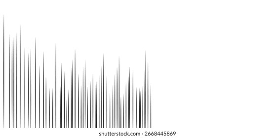 Abstract Black Vertical Lines with a Spiky, Dynamic Vector Pattern