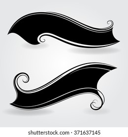 Abstract black vintage banner shapes vector template.
