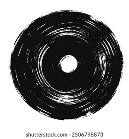 Abstract Black Vinyl Record Illustration