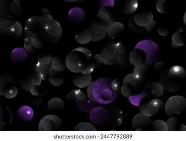 Abstractas negro y violeta brillantes círculos grunge fondo. Diseño de Vector de geometría