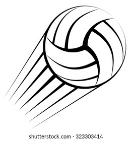 Abstract black volleyball ball silhouette isolated on white. eps10