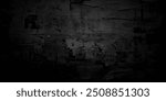 Abstract Black wall texture for pattern background. retro grunge anthracite panorama. dark concrete floor or old grunge background with black
