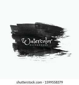 Abstract black watercolor brush stroke design