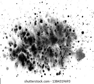 Abstract black watercolor hand paint texture  isolated white background  watercolor textured backdrop  watercolor drop  traced  vector eps 10