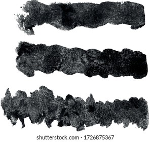 Abstract black watercolor hand paint texture, isolated on white background, watercolor textured backdrop, watercolor drop, traced, vector, eps 10