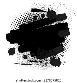 Organic black blob with irregular shape. Abstract blotches, ink