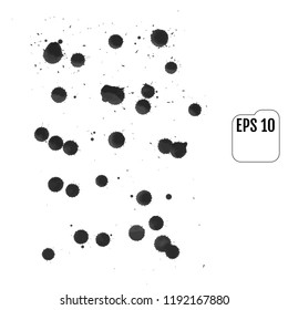 Abstract black watercolor paint splash background. black watercolor splash isolated on white