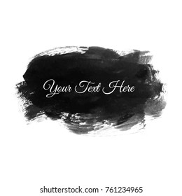 Abstract black watercolor stroke design background