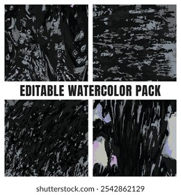 Abstract Black Watercolor Texture Pack