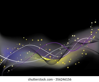 Abstract black wave background