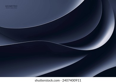 Abstract Black Wave Background. colorful wavy design wallpaper. creative graphic 2 d illustration. trendy fluid cover with dynamic shapes flow.