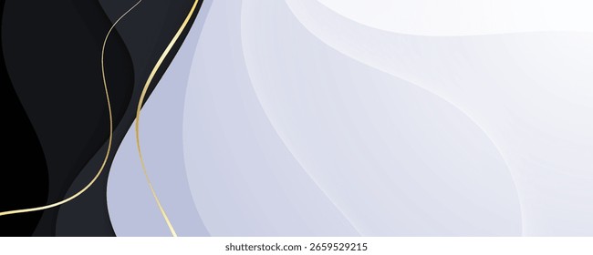 Fondo negro Abstractas de la onda con los Elementos de diseño de papel rizados