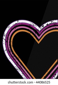 abstract black wave background with grungy heart