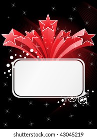 ilustración de patrón de estrella roja de fondo de onda negra abstracta