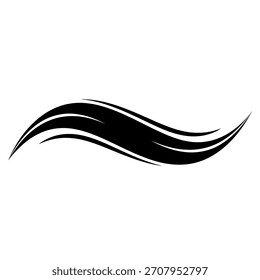Abstract black wave design with curved lines, creating a dynamic and flowing pattern on a white background, suitable for various creative projects.