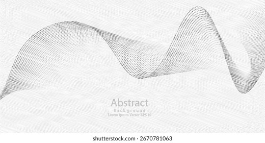 Fundo abstrato da linha de onda preta em branco