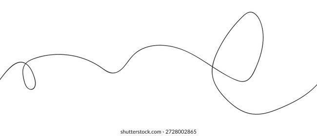 Linha de onda preta abstrata bg. Fluxo dinâmico de energia de doodle em fundo branco. Fio bagunçado sem costura com padrão de espiral. Conceito de negócio desenhado a curva. Fluxo de pincel artístico. Cadeia emaranhada de rabisco caótico