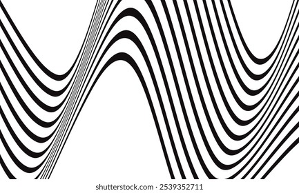 abstrakte schwarze Wellenlinien Muster Design geeignet für Banner, Poster.