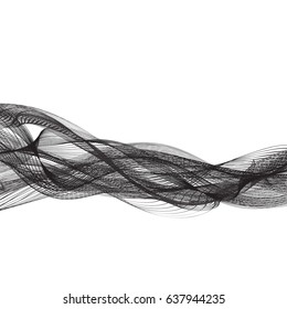 Abstract Black Wave Line. Vector Illustration. Multicolored