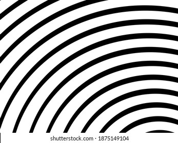 Abstract black wave lines background. Art linear vector illustration isolated on white. Smooth stripe or curved wavy elements.