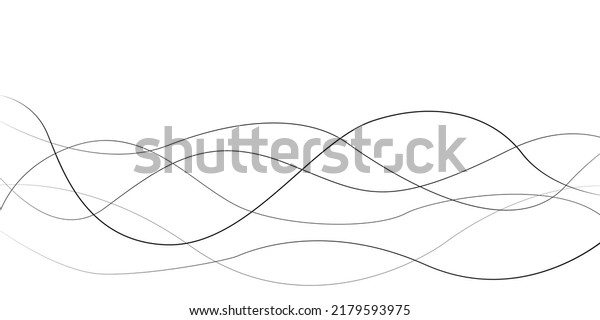 Abstract black wave of lines, curved\
stripes. Thin line wave abstract vector background. Curve wave\
seamless pattern. Vector\
illustration.