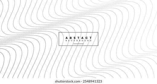 Abstract black wave lines on white background vector.