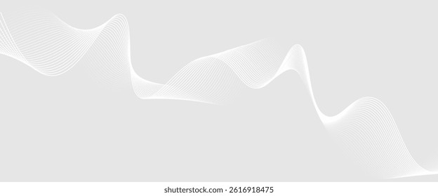 Abstract black wave lines on white background. Dynamic wave pattern modern