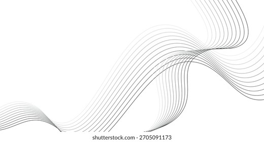Abstractas líneas de onda negras sobre fondo blanco. Patrón de onda dinámica Vector de diseño moderno eps10