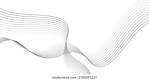 Abstract black wave lines on white background. Dynamic wave pattern modern design vector eps10