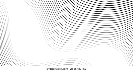 Abstract black wave lines pattern on white background, vector illustration, eps10.