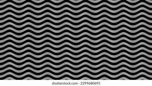 Abstract black Wave pattern on a white background. Vector illustration.